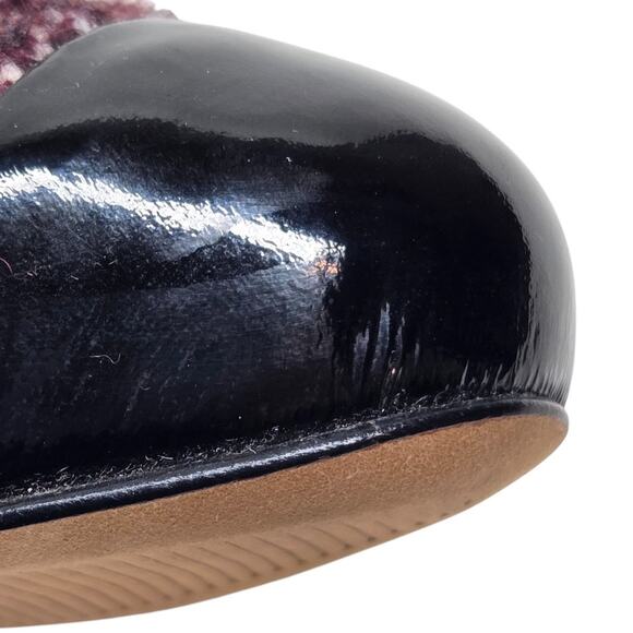 Ann Taylor Maya Burgundy Tweed Cap Toe Chain Trim Heels Size 7M - Picture 16 of 16